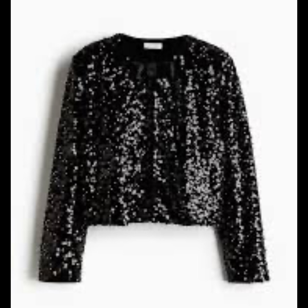 H&M Black Sequin Blazer